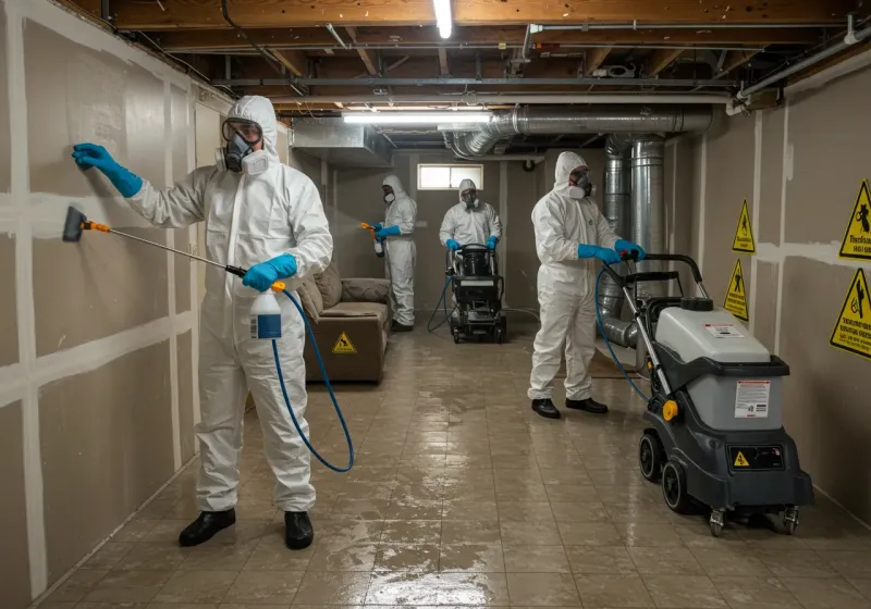 Basement Moisture Removal and Structural Drying process in Murphy, NC